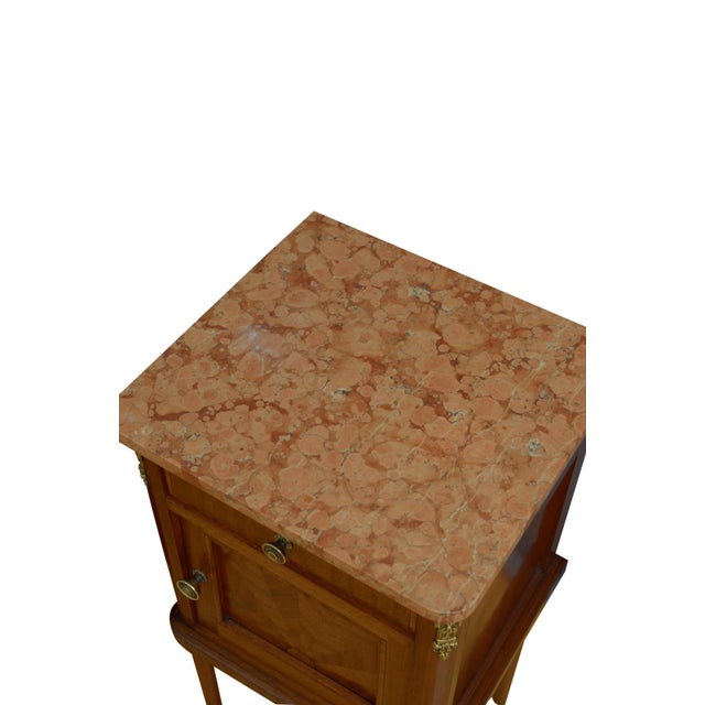 Antique French Mahogany Bedside Cabinets with Marble Tops, 1900, Set of 2 For Sale - Image 12 of 16