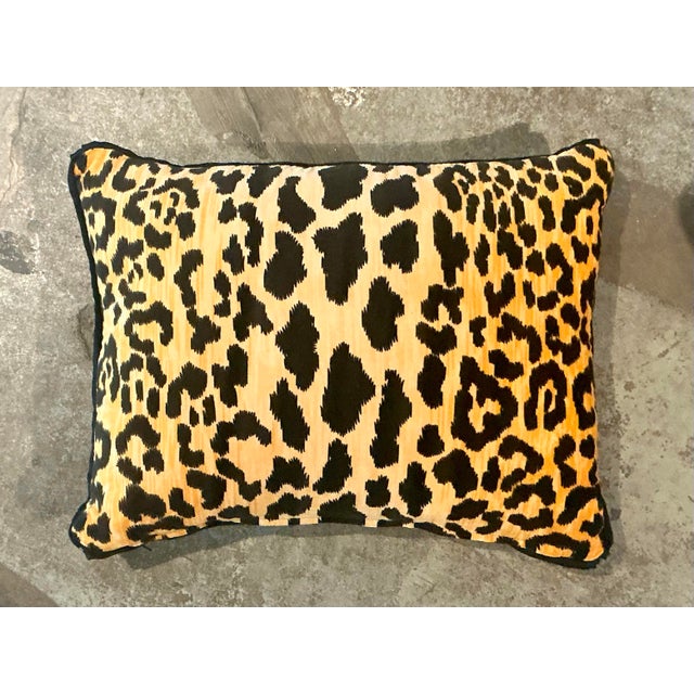 Vintage Boho Leopard Velvet Lumbar Pillow For Sale - Image 9 of 10