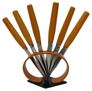 Art Deco Bakelite Fruit Knife Set, Set of 6