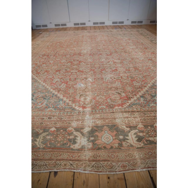 Textile Vintage Distressed Mahal Carpet - 10'5" X 12'11" For Sale - Image 7 of 12