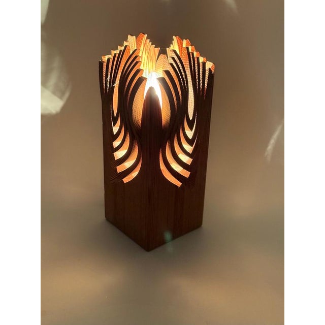 Mid-Century Modern Swedish Sculptural Pine Table Lamp, 1970s For Sale - Image 9 of 13