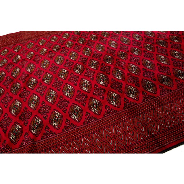 Textile 1960s Red 1960s Handmade Persian Wool Rug With Geometric Motif For Sale - Image 7 of 7