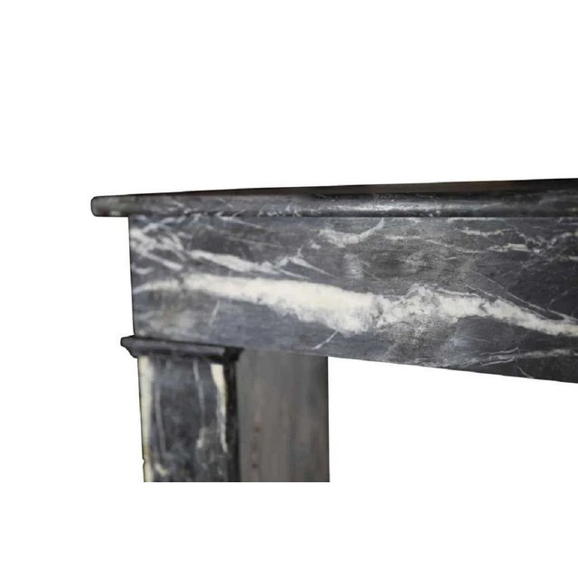 19th Century Louis Philippe Grey Saint Anne Marble Antique Fireplace Mantel For Sale In Washington DC - Image 6 of 10