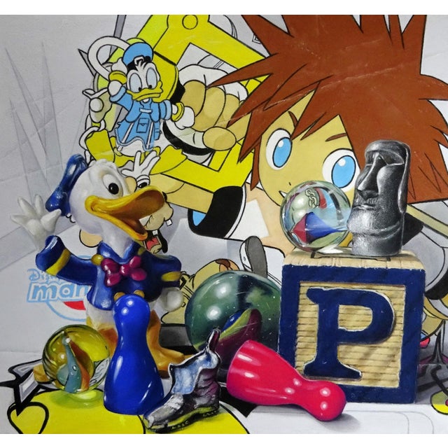 Cherished Playthings by Irene Georgopoulou | Soft pastels on paper still life of toys and marbles For Sale