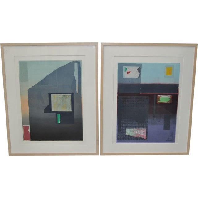 Printmaking Materials Lithographs "California & Osaka" by Listed Artist Robert Inman 20th C. - a Pair For Sale - Image 7 of 7