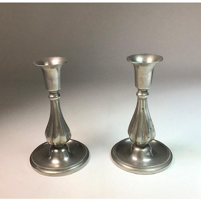 Art Deco Pewter Candlesticks by Sylvia Stave, 1940s, Set of 2 For Sale - Image 11 of 11