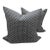 Small Geometric Charcoal Velvet Pillows - a Pair For Sale
