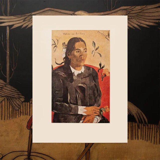 Portraiture 1940s After Paul Gauguin, First Edition Swiss Photogravure "Vahine No Te Tiare" For Sale - Image 3 of 8
