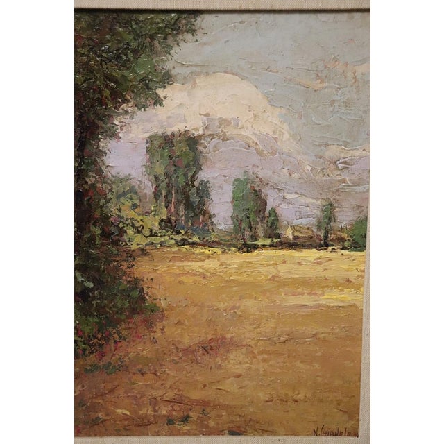Italian Artist, Landscape, Oil Painting on Cardboard, Framed For Sale - Image 4 of 12