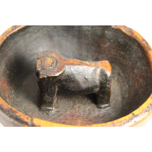 Antique Peruvian Aymara Wooden Marriage Bowl W Ox Chicha Drinking Vessel For Sale - Image 13 of 18