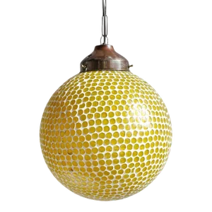 Yellow Mosaic Globe Pendant Small