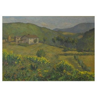 Giovanni Malesci, View of Vicchio Mugello, 1914, Oil on Panel For Sale