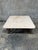 2010s Attributed to Kreiss Magellan Square Travertine Coffee Table Wrought Iron Base For Sale - Image 5 of 8