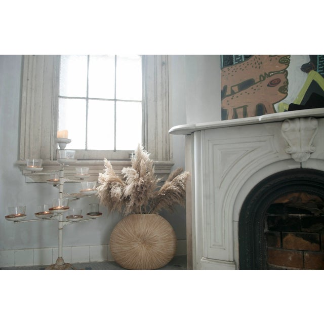 Postmodern Postmodern, Coastal Style White and Taupe Organic Floor Vase For Sale - Image 3 of 11