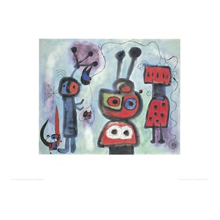 After Miro, L'oiseau au regard calme les ailes en flammes, Print For Sale