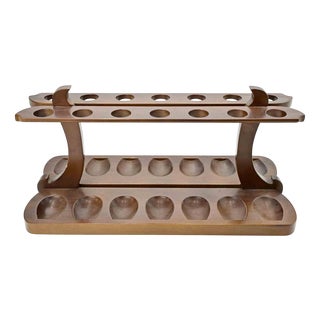 Vintage Wooden Pipe Rack, 1970s For Sale