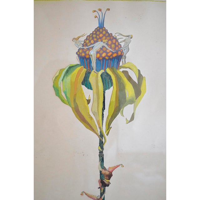 A beautiful Art Nouveau silhouette in a hand-colored version. The silhouette depicts a beautifully crafted flower with...