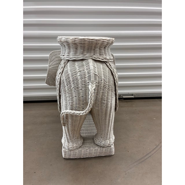 1960s 1960's Rattan White Elephant Side/Drink Table For Sale - Image 5 of 11