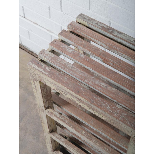 Farmhouse Vintage Indian Wooden Farmhouse Storage Shelf With Distressed Paint For Sale - Image 3 of 4