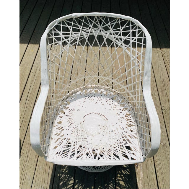 1970’s Russell Woodard Style Spun Fiberglass Oval Table W/ 4 Arm Chairs For Sale - Image 10 of 12