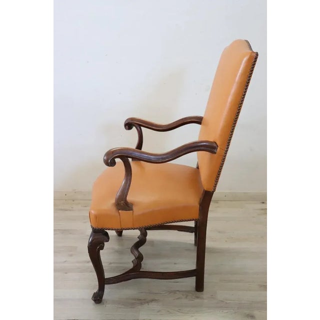 Wood Antique Walnut Armchair, Late 19th Century For Sale - Image 7 of 11