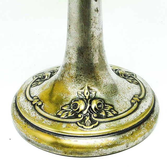 Art Nouveau Fruit Bowl on Stand with Flute Vase, 1900s For Sale - Image 4 of 12