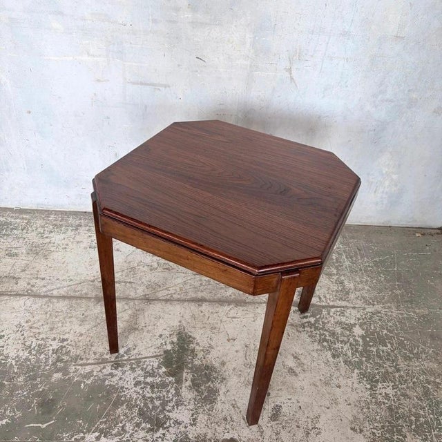 1930s Vintage Art Deco Geometric Oak Cocktail Side Table, 1930s For Sale - Image 5 of 7