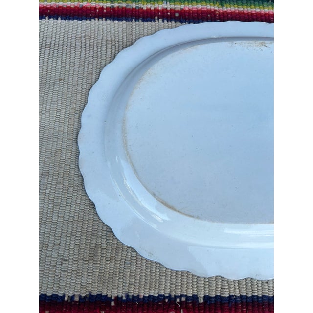 Antique Pearlware Blue Feather Edge Platter, Circa 1820’s For Sale - Image 11 of 12