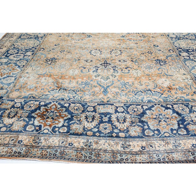 Textile Fine Antique Persian Kirman Handmade Wool Carpet For Sale - Image 7 of 10