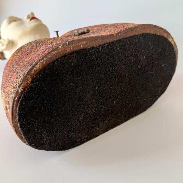 Attributed to Kirsten Stingle Figurative Porcelain & Mixed-Media Bust With Vintage Key For Sale - Image 9 of 10