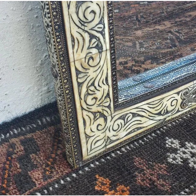 Moroccan Rectangular White Mirror For Sale - Image 4 of 7