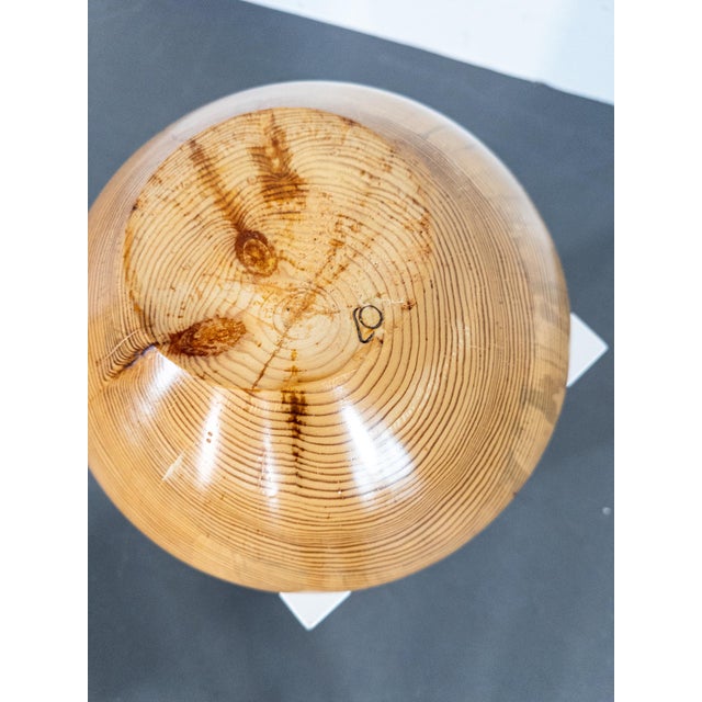 Sculptural Turned Pine Bowl by Oscar Johansson, Sweden For Sale - Image 6 of 8