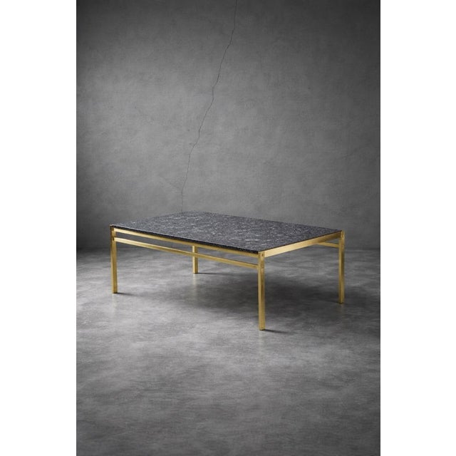 Mid-Century Italian Modern Brass Coffee Table with Stone Top, 1970s For Sale - Image 13 of 18