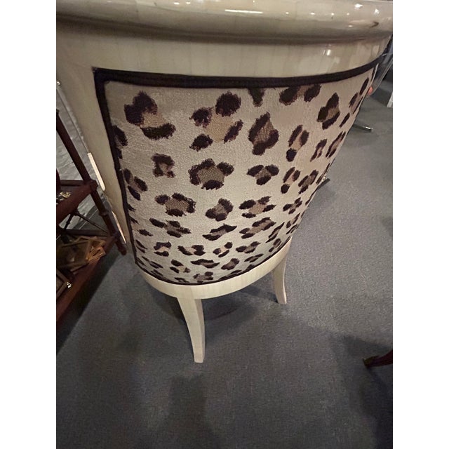 Tessellated Bone Armchair Reupholstered in Cheetah Print Scalamandre Fabric For Sale - Image 10 of 15