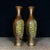 1950s Pair of Gilt Bronze Vases With Dragon & Phoenix Relief — Dragon-Phoenix Auspicious Motif For Sale - Image 5 of 9