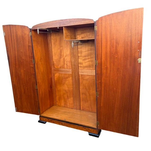 Art Deco Double Wardrobe in Walnut, 1920s For Sale - Image 4 of 10