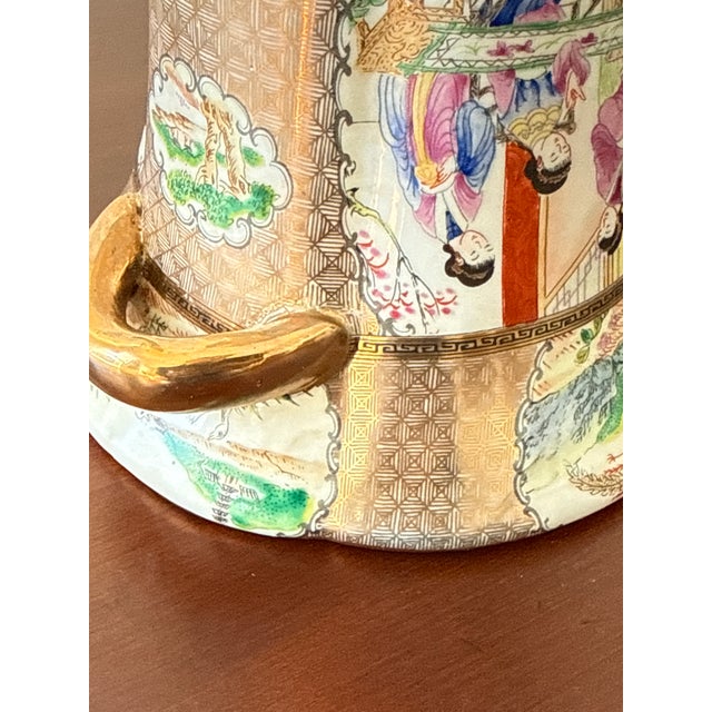 Ceramic Mid 20th Century Chinese Export Famile Rose Cachepot For Sale - Image 7 of 11