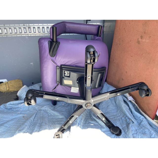 1990s Mario Bellini Vitra Figura Post Modern Purple Leather Desk Chair For Sale In Sacramento - Image 6 of 12