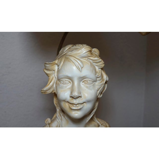Mid Century Modern Signed Sculpture Bust Lamp For Sale - Image 9 of 11