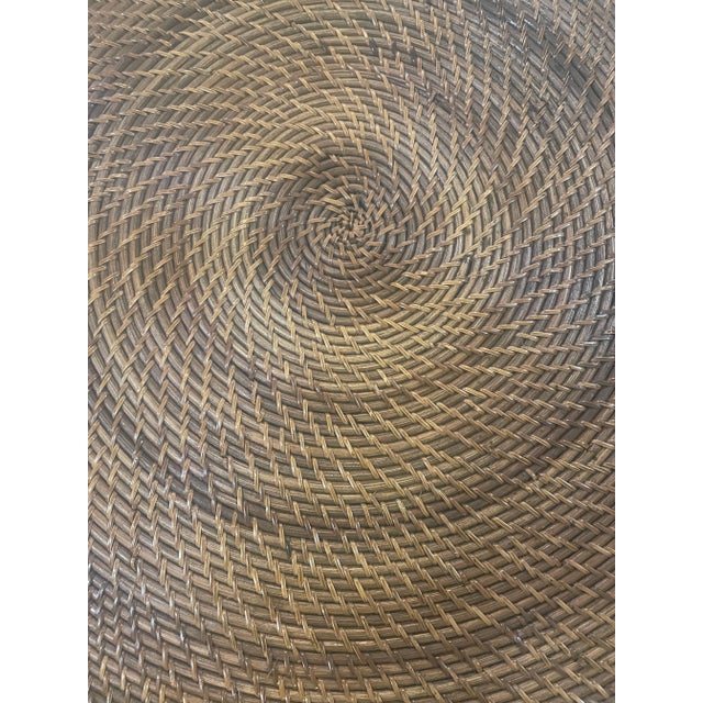 Rattan adds depth of texture and color to any setting. This almost flat tray is perfect for layering a coffee table...