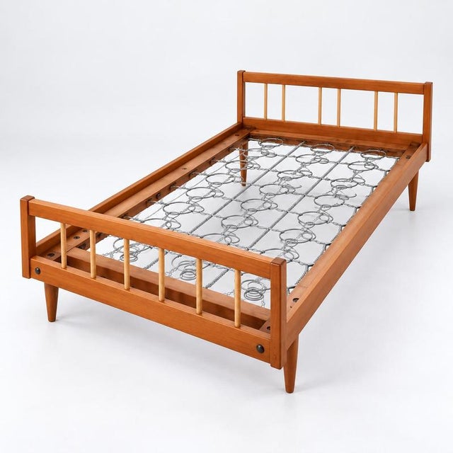 Gold Vintage Daybed in Wood, 1960s For Sale - Image 8 of 13