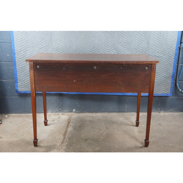 Late 19th Century Antique George III Flame Mahogany Serpentine Buffet Sideboard Chest Writing Desk For Sale - Image 12 of 12