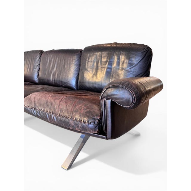 1970s DS-31 3-Seater Sofa in Brown Leather on Cantilever Legs from de Sede, Switzerland, 1970s For Sale - Image 5 of 9