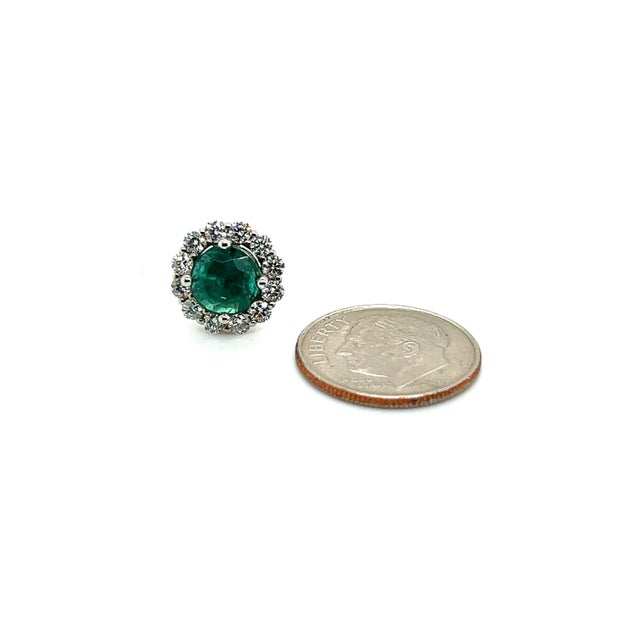 Natural Emerald Diamond Earrings 18k White Gold 3.8 TCW Certified For Sale In New York - Image 6 of 10