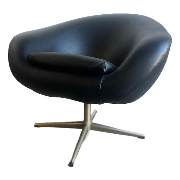 Vintage Black Armchair / One-Seater With Star Base Jansson For Sale