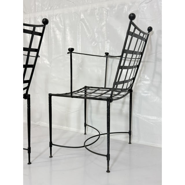 Set of Four Mario Papperzini for Janus Et Cie Wrought Iron Dining Armchairs, Attributed For Sale In Los Angeles - Image 6 of 18