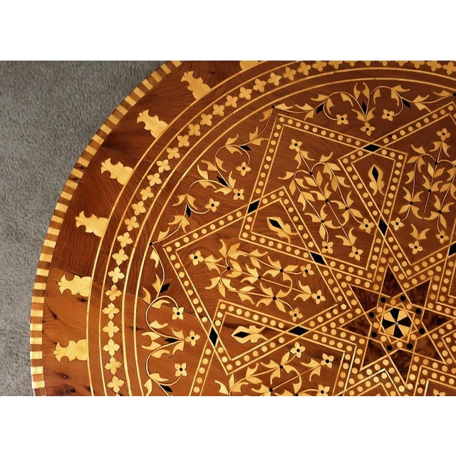 Large 20th Century Moroccan Marquetry Tea Table For Sale - Image 6 of 13