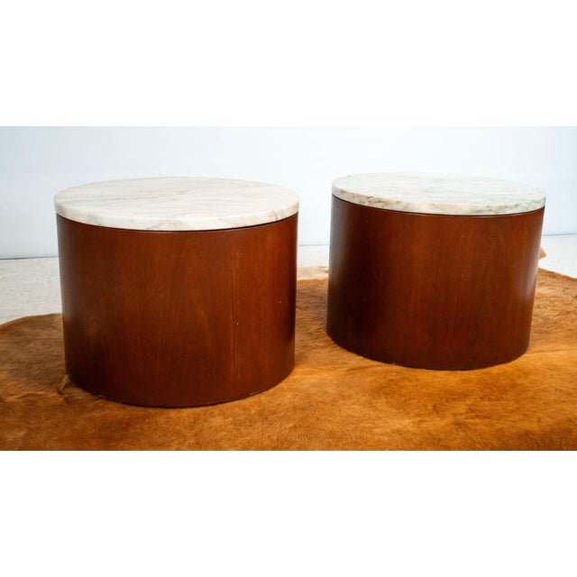 1980s 1980s Architectural Supplements for Habitat Carrara Marble Drums - A Pair For Sale - Image 5 of 18