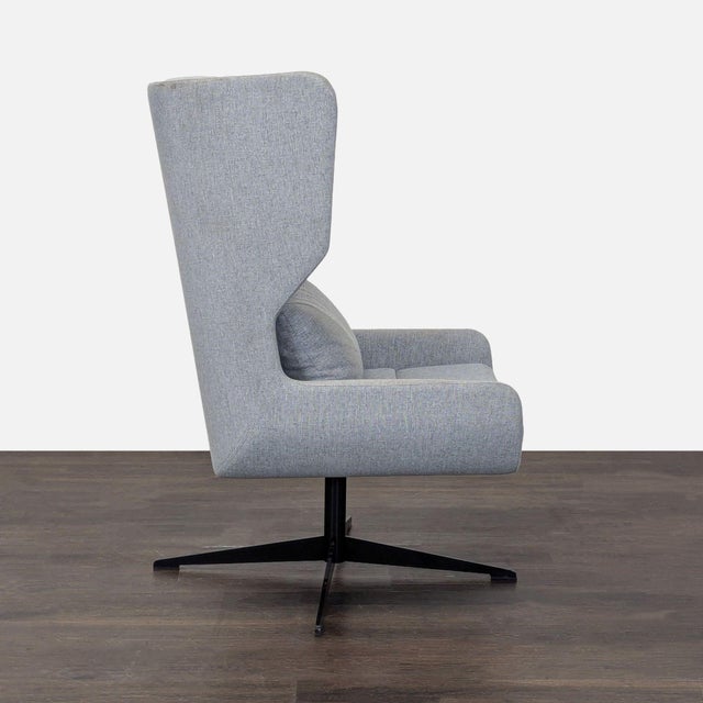 NaughtOne Hush Modern High-Back Lounge Chair in Light Gray Fabric For Sale - Image 4 of 8