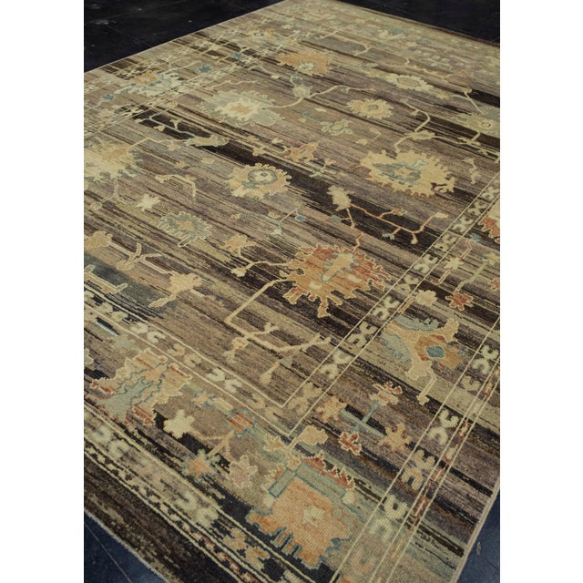 Turkish Turkish Old Wool Oushak Rug 8'9" x 12'1" For Sale - Image 3 of 7